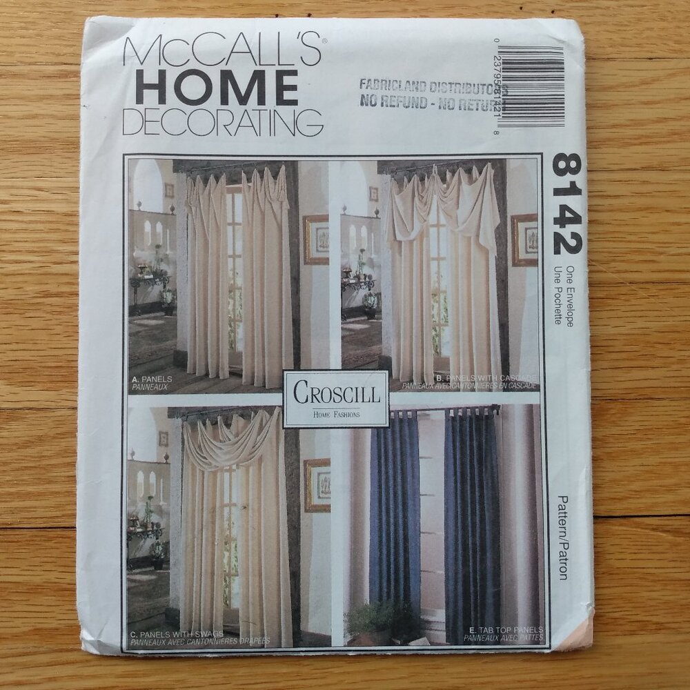 Curtains Sewing Pattern Drapes Valances McCalls 8142 DIY Window Treatments UNCUT